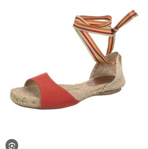 Castaner Open Toe Flat Lace Up Espadrilles